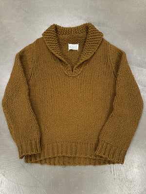 1990s Maison Margiela Miss Deanna Heavy Knit Shawl Collar Sweater
