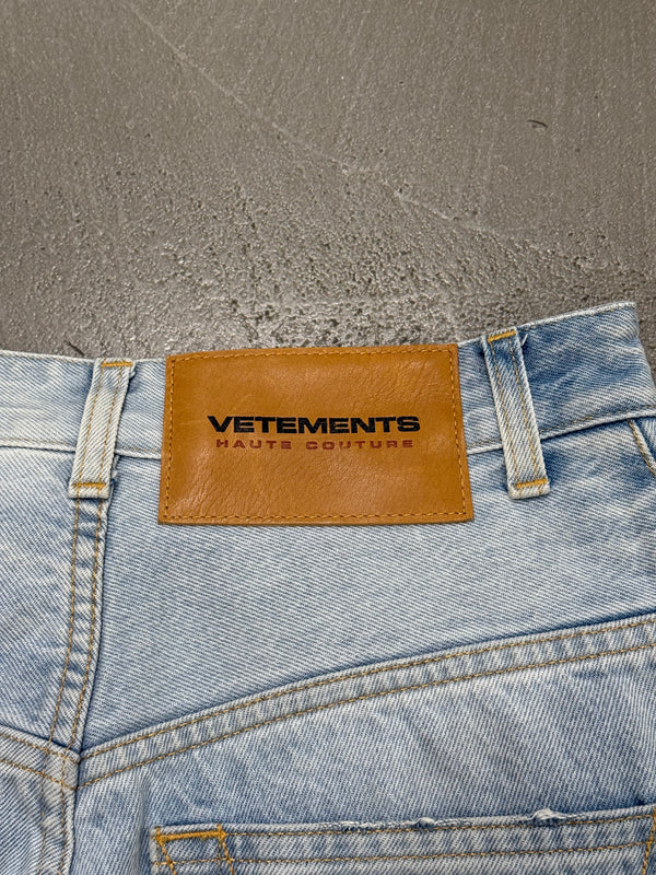 Vetements destroyed wide leg jeans