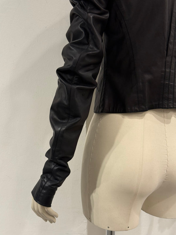 S/S2003 Gucci by Tom Ford corseted cropped runway leather jacket