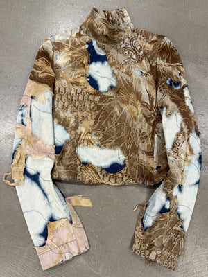A/W2001 Roberto Cavalli “phoenix” double layer destroyed runway denim jacket