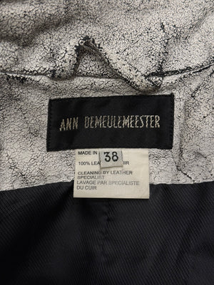 S/S 2002 Ann Demeulemeester runway cracked leather Napoleon military jacket
