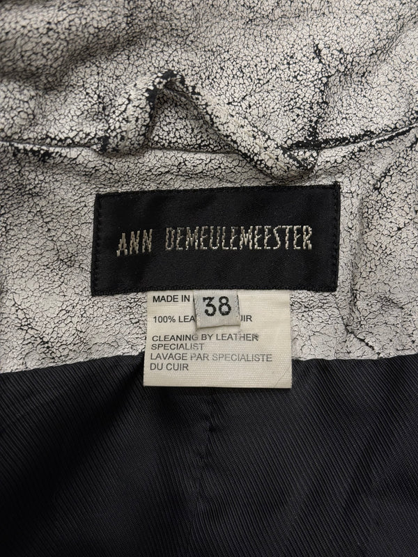 S/S 2002 Ann Demeulemeester runway cracked leather Napoleon military jacket