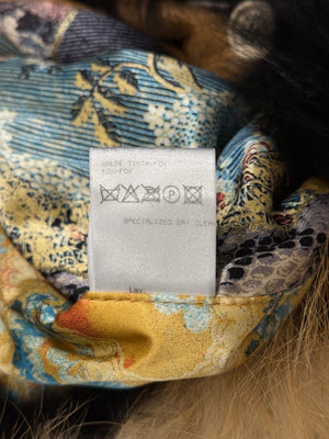 A/W2002 Roberto Cavalli fox fur distressed leather long coat
