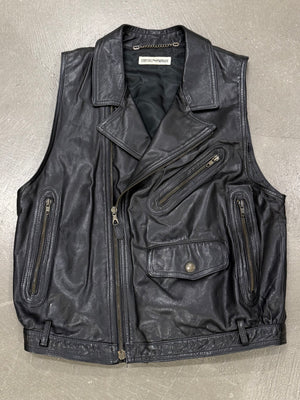 1990s Emporio Armani biker leather vest