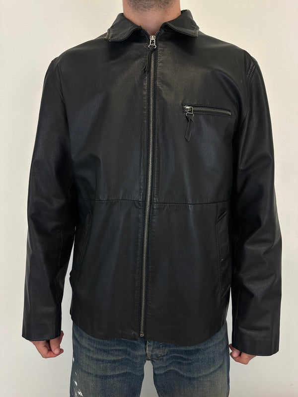 2000s Dolce & Gabbana black leather Jacket