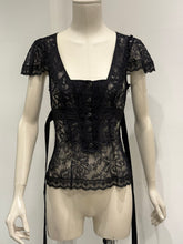 Load image into Gallery viewer, 2000s Dolce &amp; Gabbana lace tie-waist floral corseted blouse
