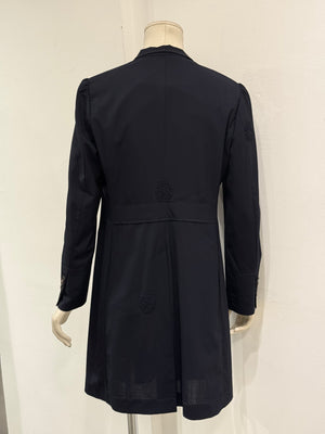 2010s Brunello Cucinelli navy tailored long blazer coat