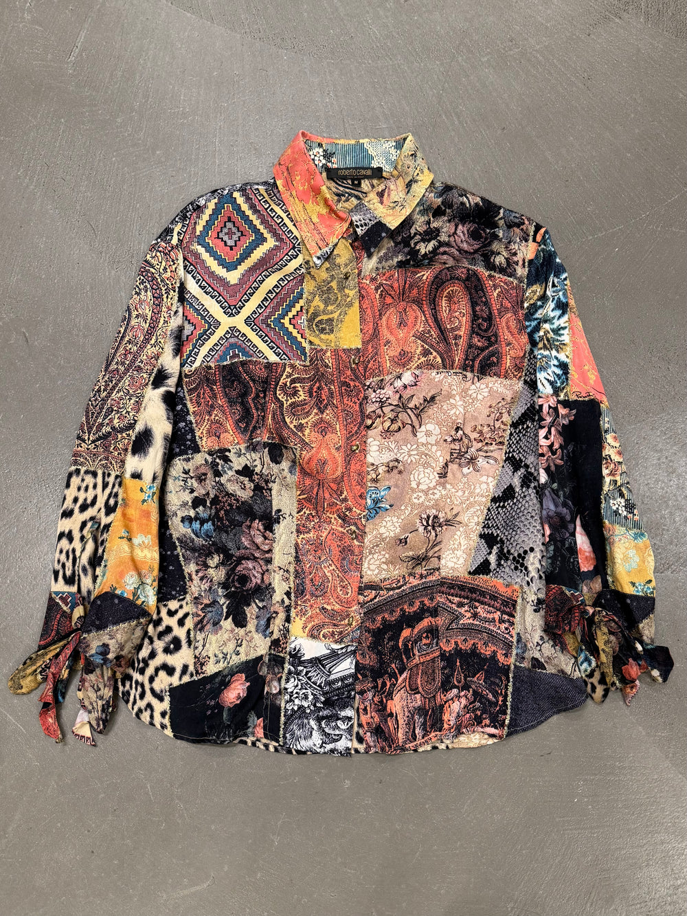 2002 Roberto Cavalli patchwork shirt