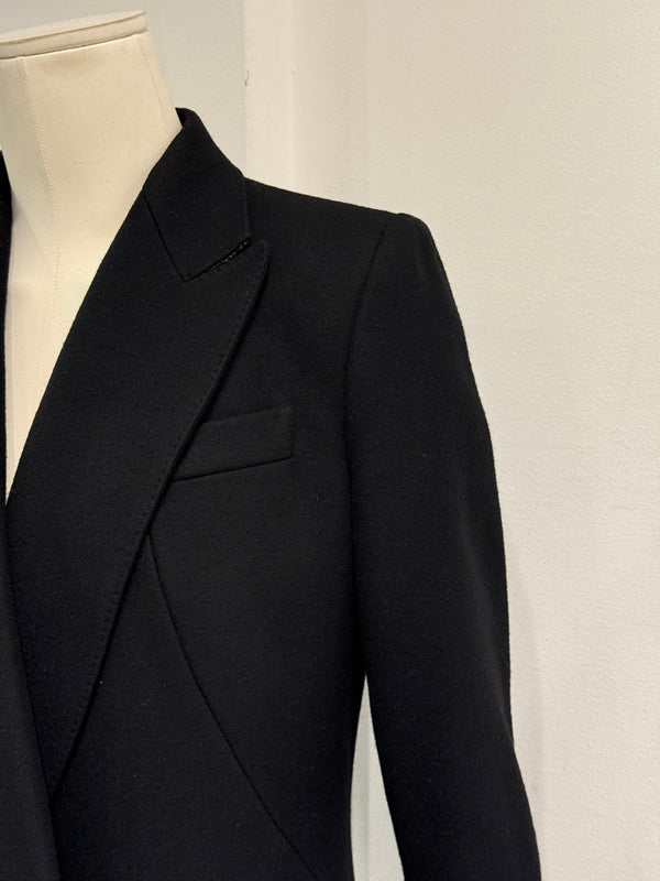 A/W2001 Alexander McQueen runway paneled wool wrap coat