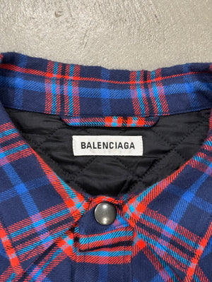 2020 Balenciaga swing flanel checkered jacket