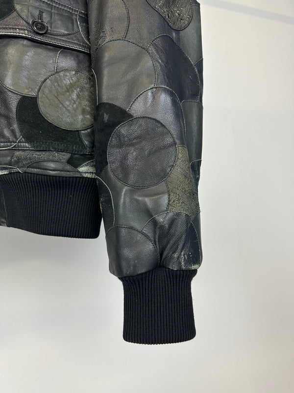 AW2008 Dolce & Gabbana patchwork bomber leather jacket