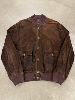 1990s Loro Piana suede bomber jacket