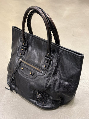 2000s Balenciaga leather City Sunday tote bag