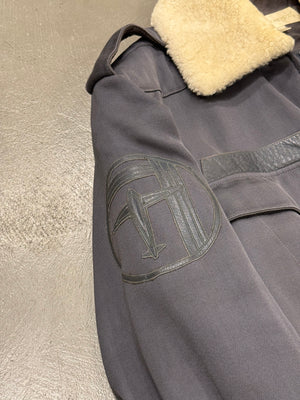 1980s Claude Montana flight avaitor shearling jacket