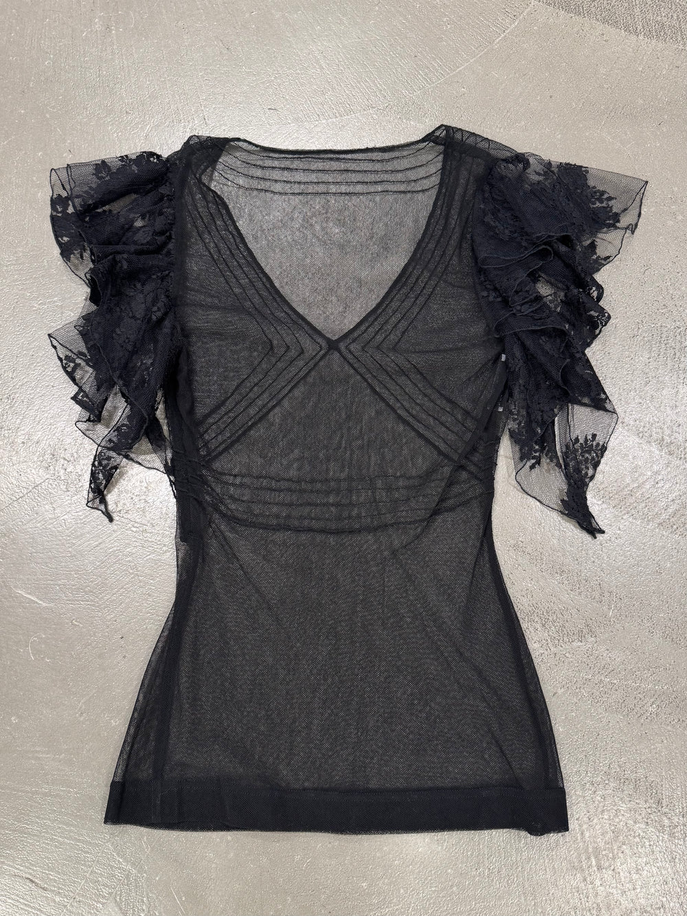 1998 Dolce & Gabbana sheer butterfly mesh top