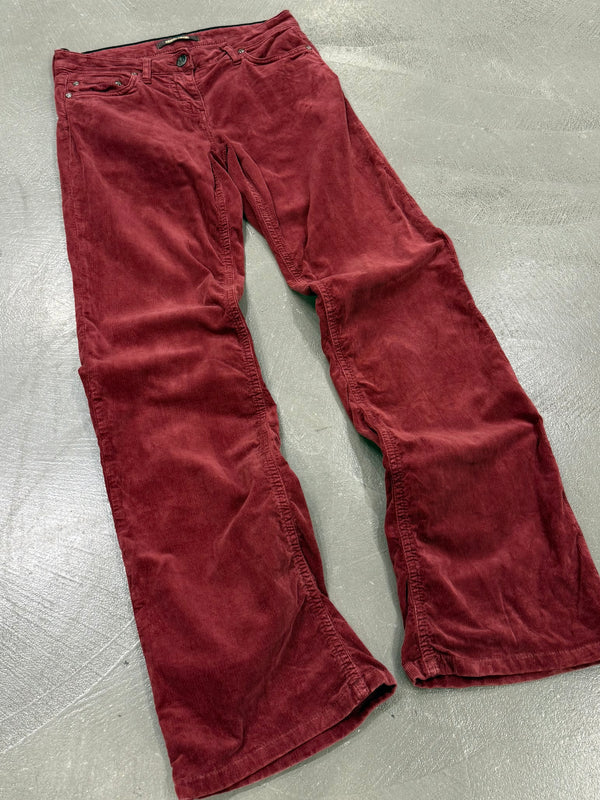 2000s Roberto Cavalli burgundy corduroy pants