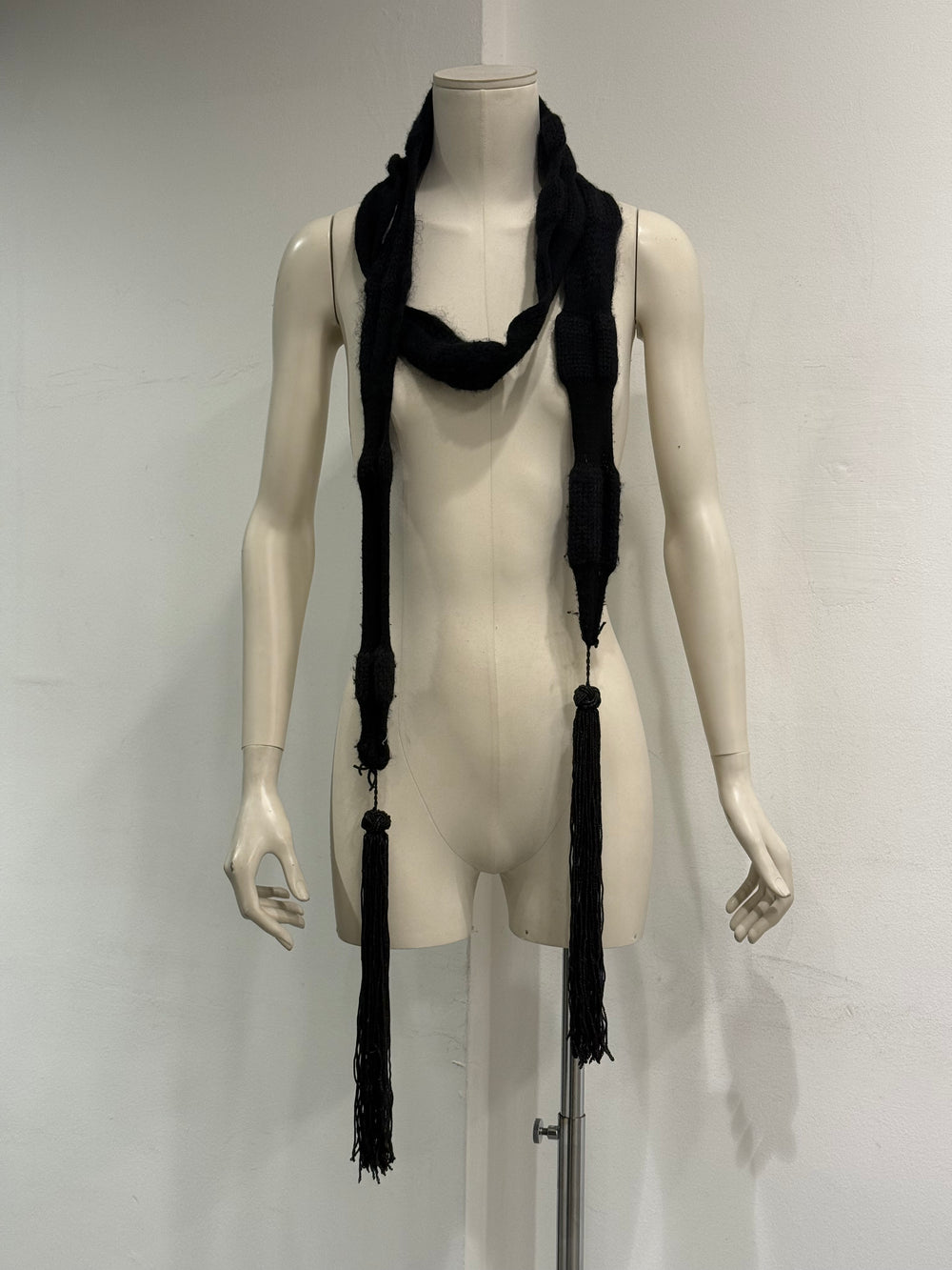 2000s Ann Demeulemeester long tassel wool scarf