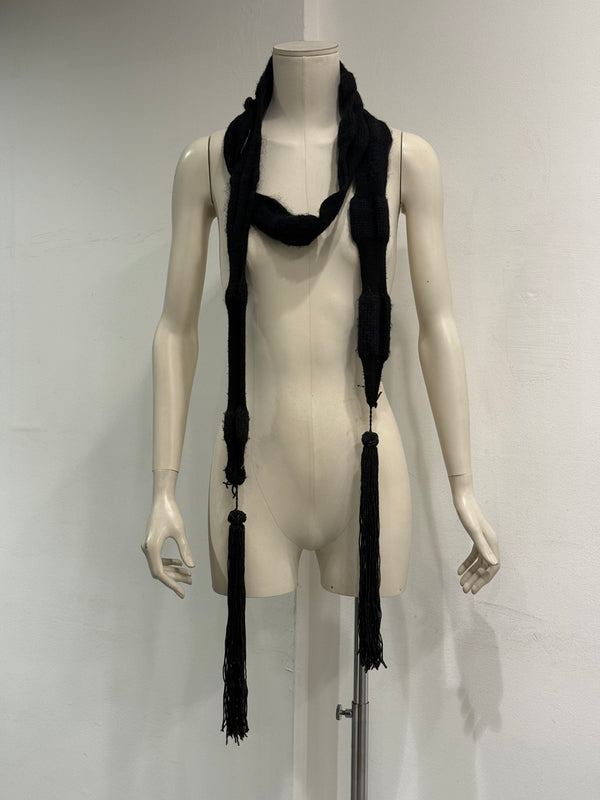 2000s Ann Demeulemeester long tassel wool scarf