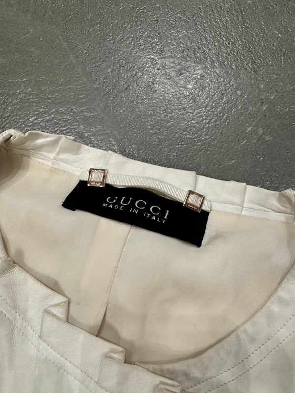 S/S 2004 Gucci by Tom Ford paneled leather jacket