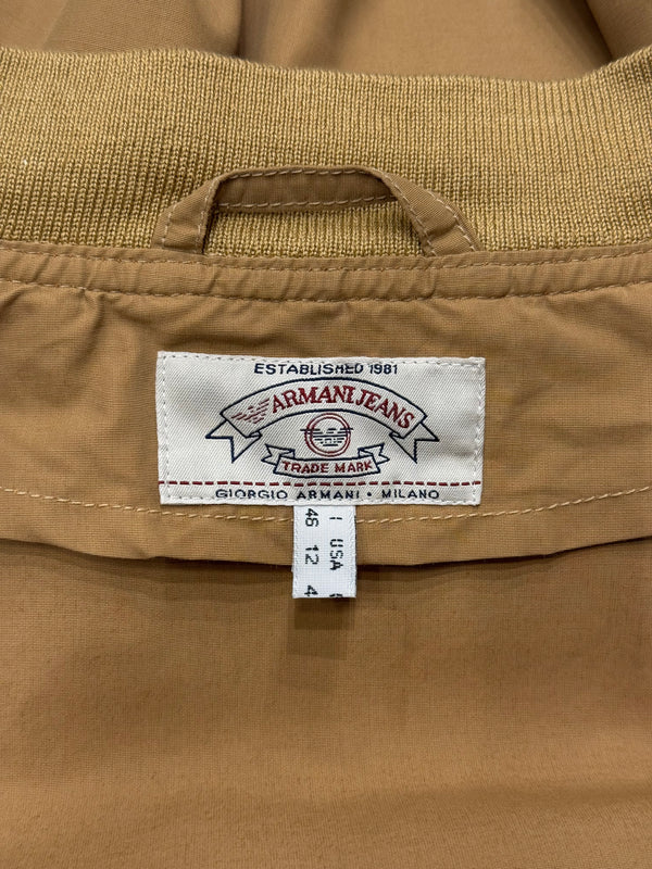 1990s Armani brown cotton bomber jacket