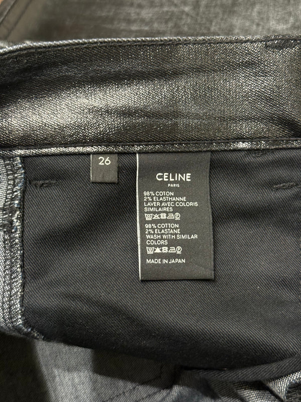 Celine distressed coated jeans