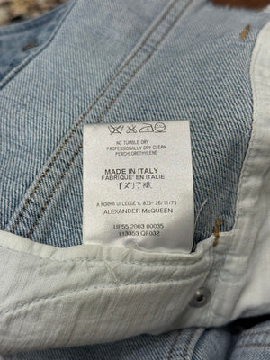 2000s Alexander McQueen distressed lace-up denim vest