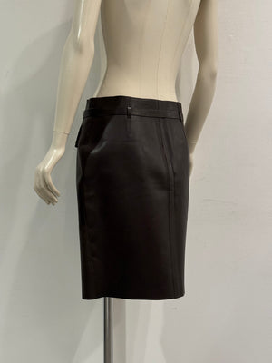 F/W2000 Gucci leather zip mini skirt