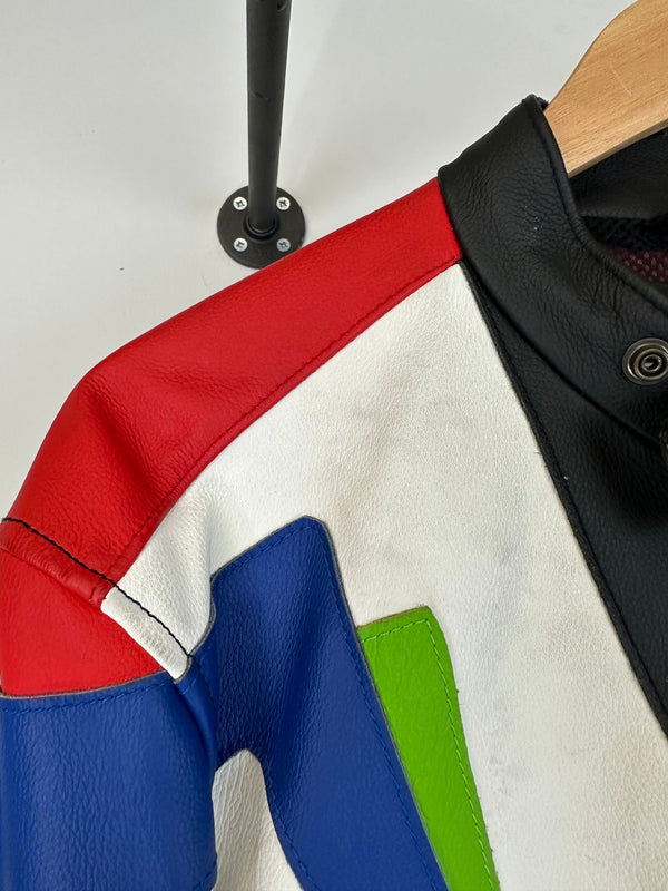 SS2004 Dolce & Gabbana leather biker racing jacket