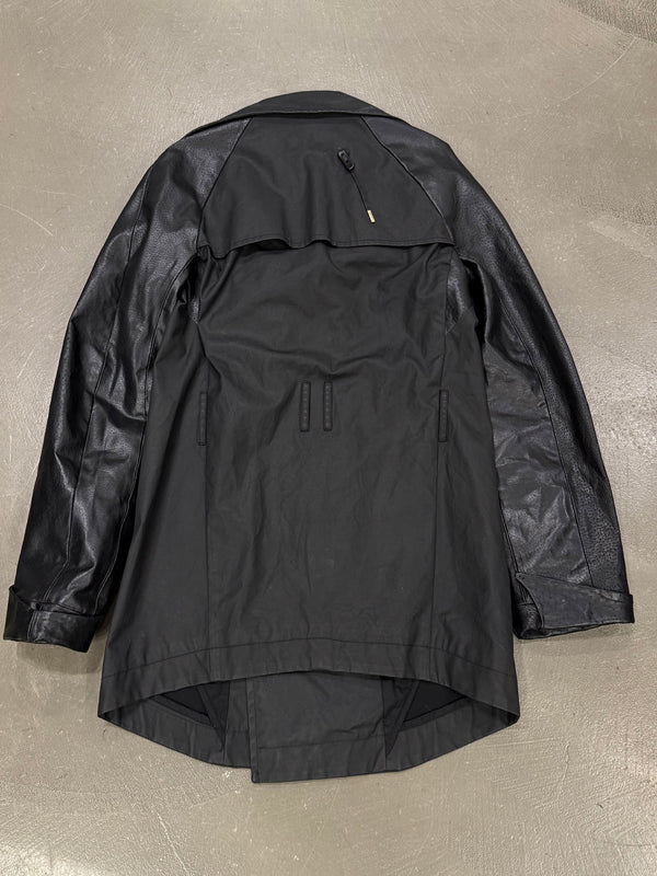 S/S2013 Boris Bidjan Saberi runway hybrid trench coat with leather sleeves