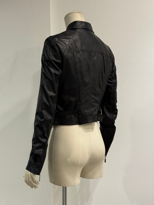 2000s Cavalli biker leather jacket