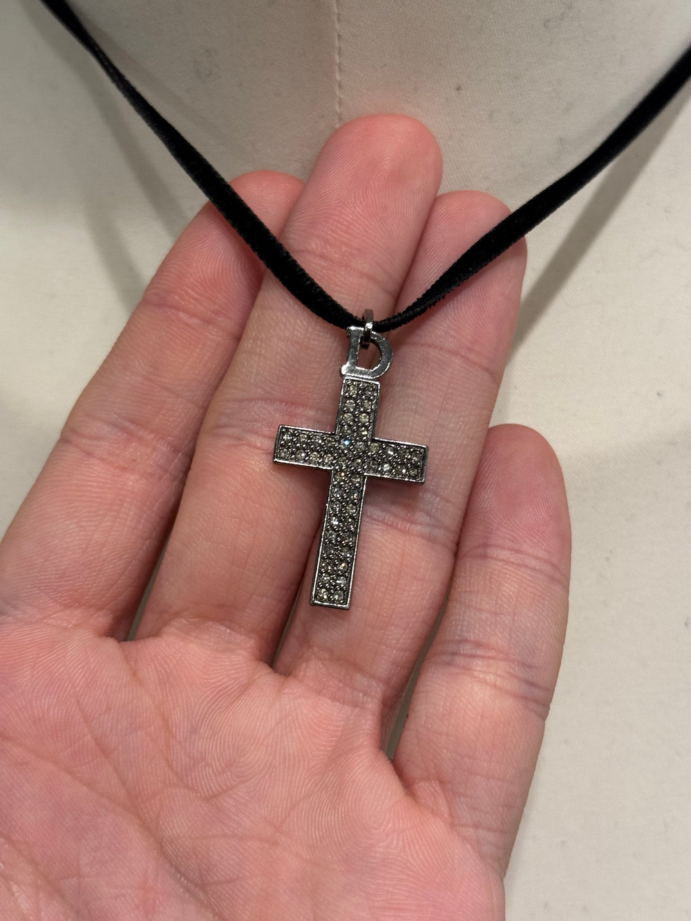 Dior cross necklace