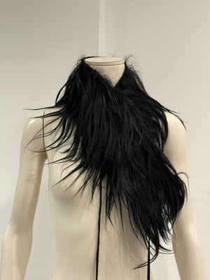 A/W2002 Ann Demeulemeester runway feather trim scarf
