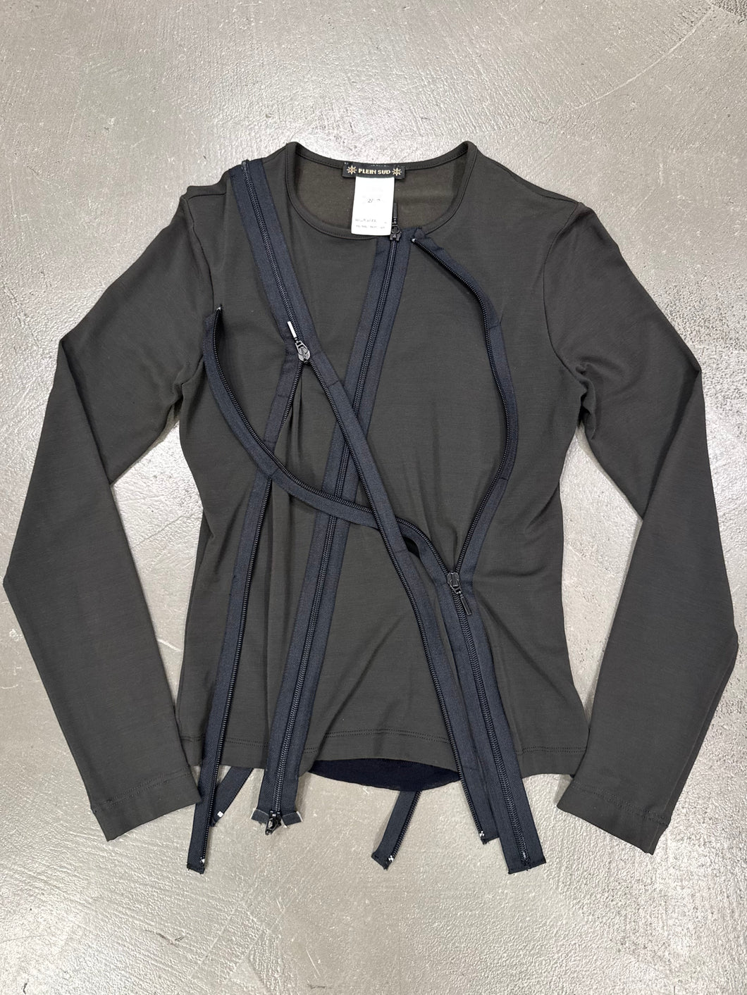 A/W2003 Plein Sud multi zipper asymmetrical bondage top