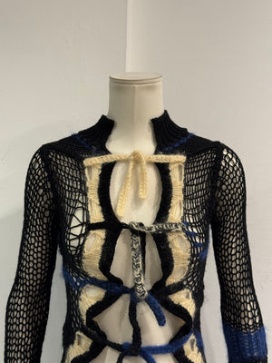 A/W2007 Jean Paul Gaultier graphic patch cardigan