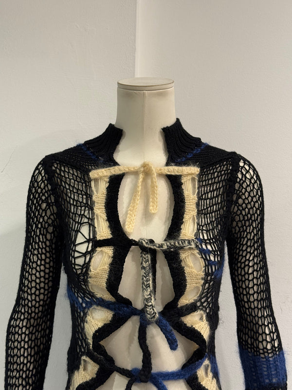 A/W2007 Jean Paul Gaultier graphic patch cardigan