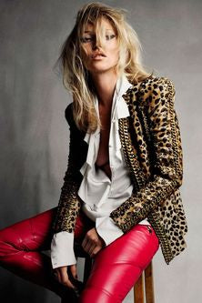 A/W2010 Balmain by Christophe Decarnin leopard pony hair metal chain jacket