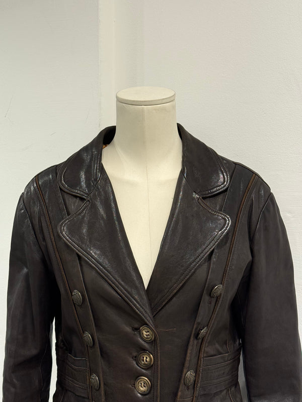 A/W2006 Dolce & Gabbana long leather napoleon jacket