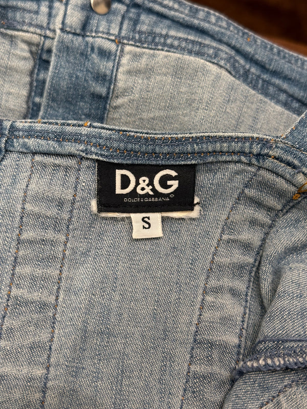 2000s Dolce & Gabbana denim military corset