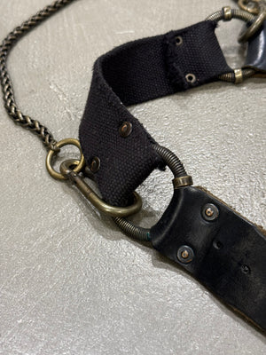 2000s Armani bondage leather belt
