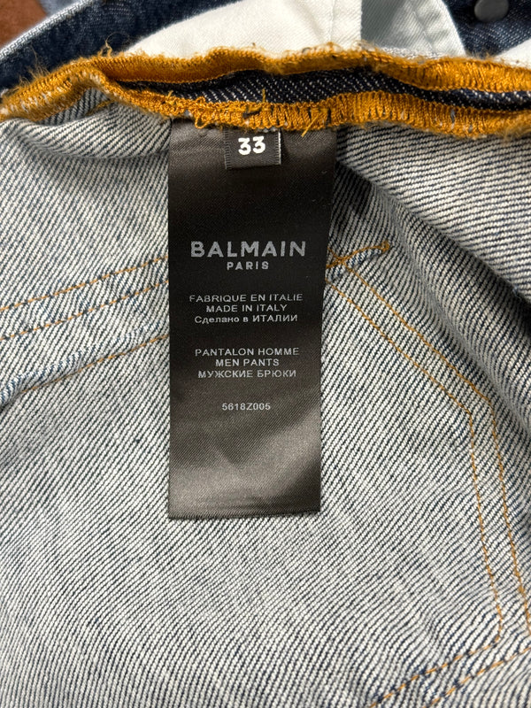 2010s Balmain distressed slim denim jeans