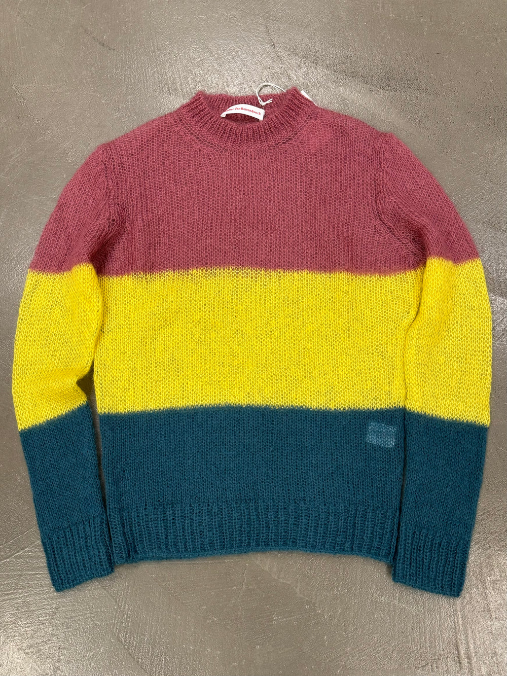 2010s Walter Van Bereindonck mohair/silk stripe knit