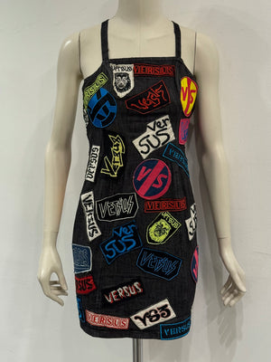2000s Versace Versus patchwork dress
