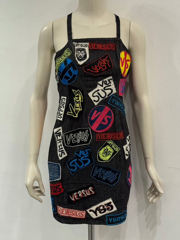 2000s Versace Versus patchwork dress