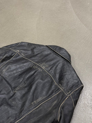 2000s Cavalli faded distressed leather jacket