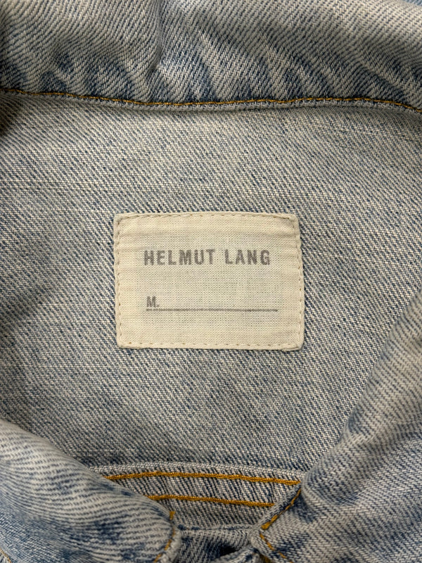 2000s Helmut Lang light wash raw edge denim vest