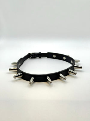 2000s Gucci spike leather chocker necklace