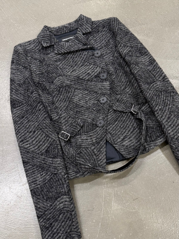 2000s Emporio Armani wool sample textured geometric jacket