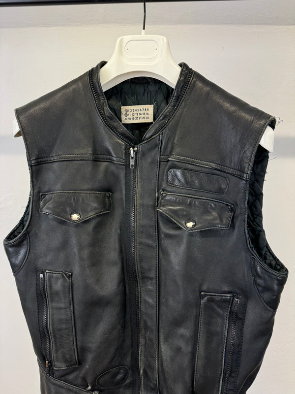 A/W 2002 Maison Margiela artisanal patchwork leather jacket
