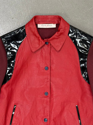 S/S2000 Miu Miu runway varsity leather jacket