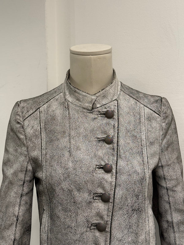 S/S2002 Ann Demeulemeester runway cracked leather Napoleon military jacket